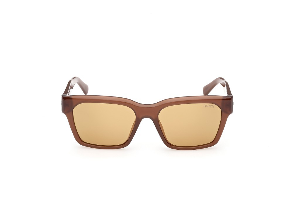 Occhiali da sole Guess GU00299 (50E) colore marrone scuro lucido forma quadrato lenti marrone