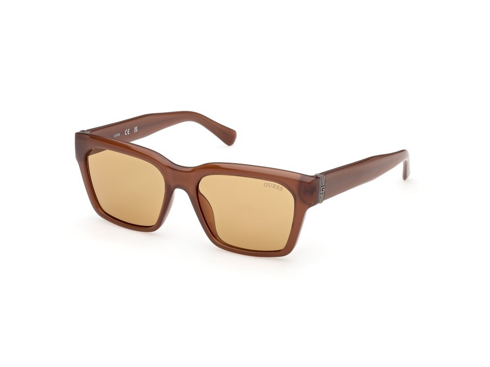 Occhiali da sole Guess GU00299 (50E) colore marrone scuro lucido forma quadrato lenti marrone