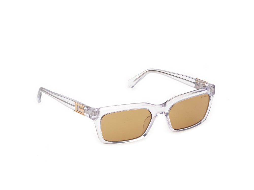 Occhiali da sole Guess GU00300 (26E) colore cristallo  forma rettangolare lenti marrone