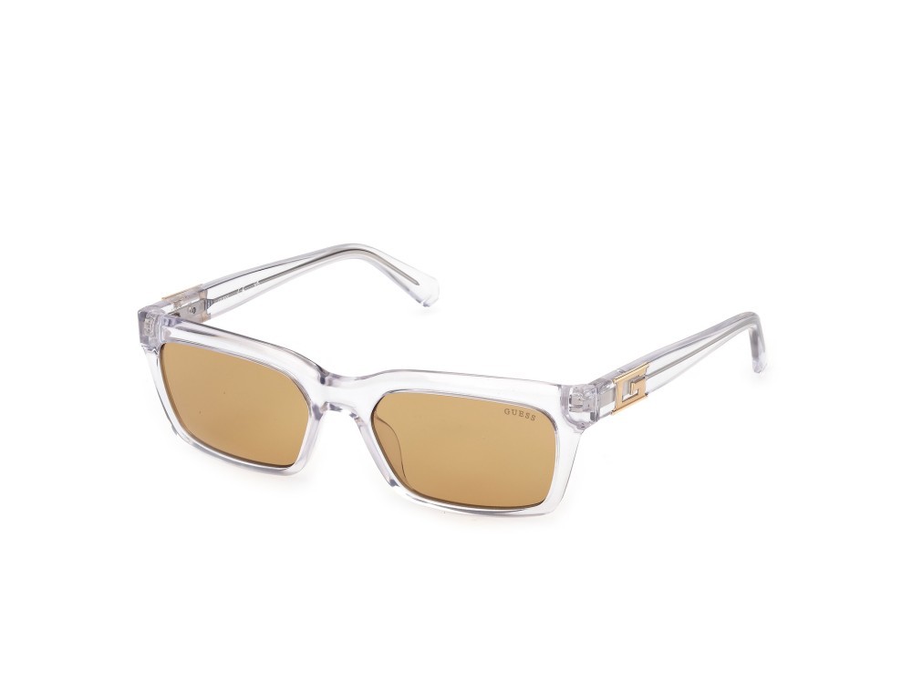 Occhiali da sole Guess GU00300 (26E) colore cristallo  forma rettangolare lenti marrone