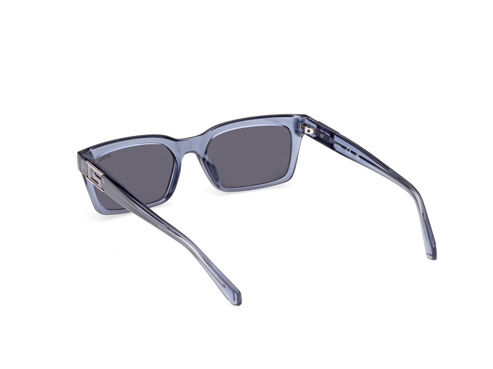 Occhiali da sole Guess GU00300 (90A) colore blu lucido  forma rettangolare lenti fumo