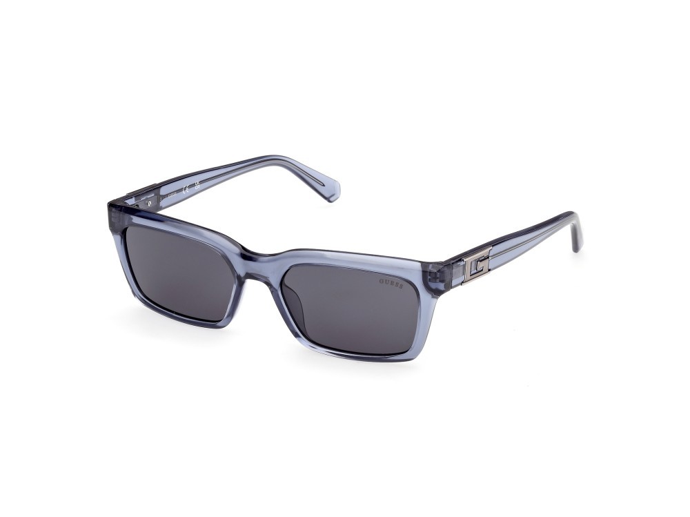 Occhiali da sole Guess GU00300 (90A) colore blu lucido  forma rettangolare lenti fumo