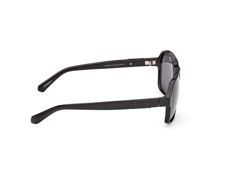 Occhiali da sole Guess GU00302 (01A) colore  nero lucido forma quadrato lenti fumo