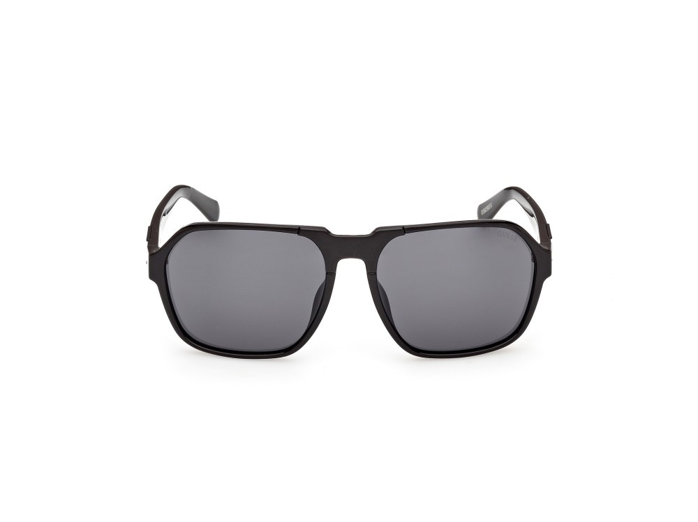 Occhiali da sole Guess GU00302 (01A) colore  nero lucido forma quadrato lenti fumo