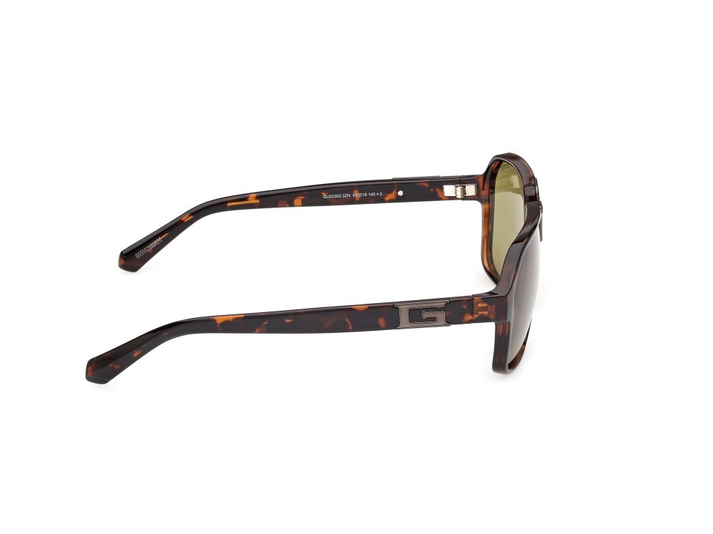 Occhiali da sole Guess GU00302 (52N) colore avana scura  forma quadrato lenti verde