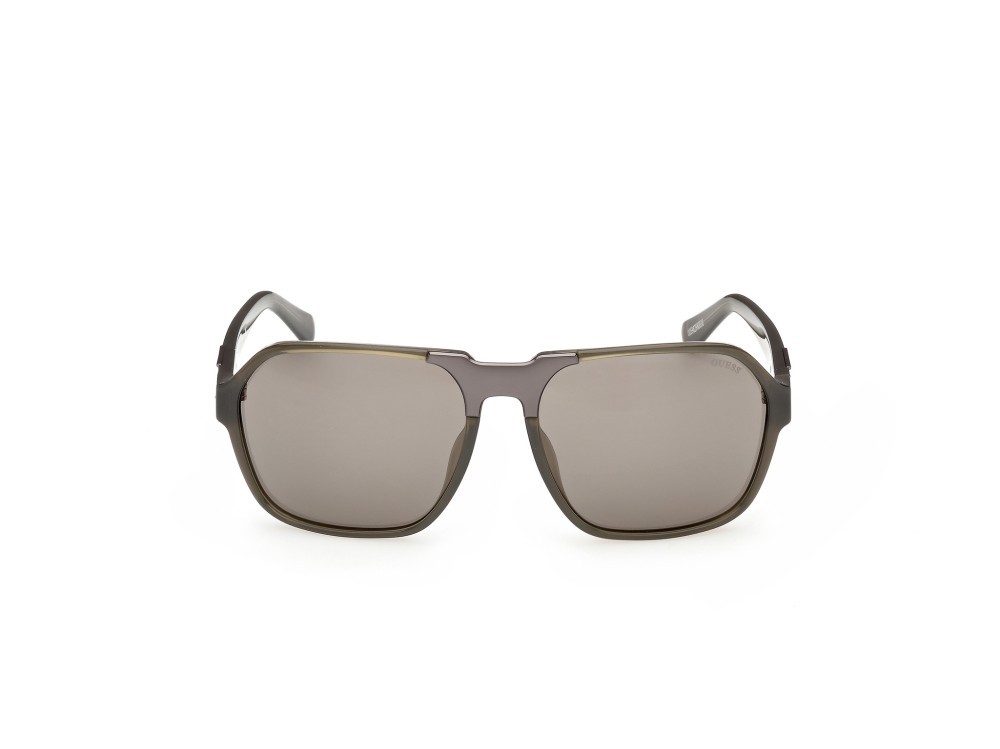 Occhiali da sole Guess GU00302 (96A) colore verde scuro lucido  forma quadrato lenti fumo
