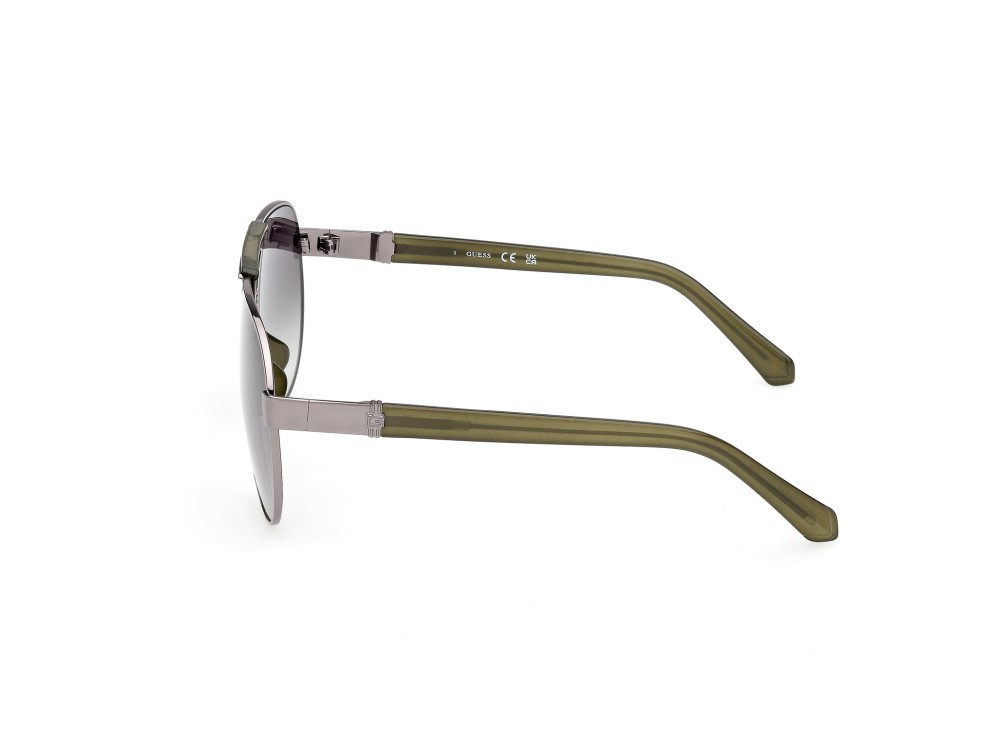 Occhiali da sole Guess GU00304 (08P) colore antracite lucido / verde scuro lucido forma aviator lenti fumo grad.