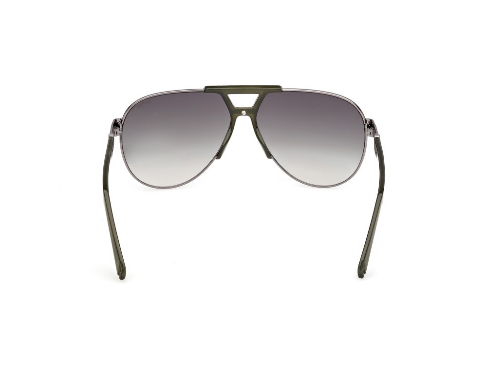 Occhiali da sole Guess GU00304 (08P) colore antracite lucido / verde scuro lucido forma aviator lenti fumo grad.
