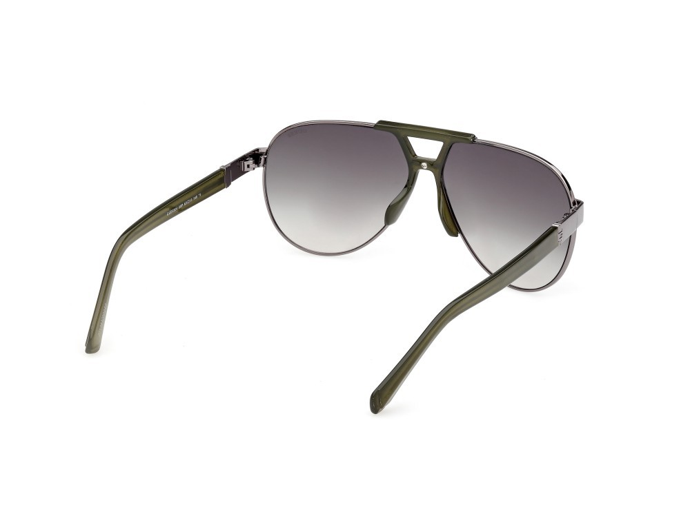 Occhiali da sole Guess GU00304 (08P) colore antracite lucido / verde scuro lucido forma aviator lenti fumo grad.