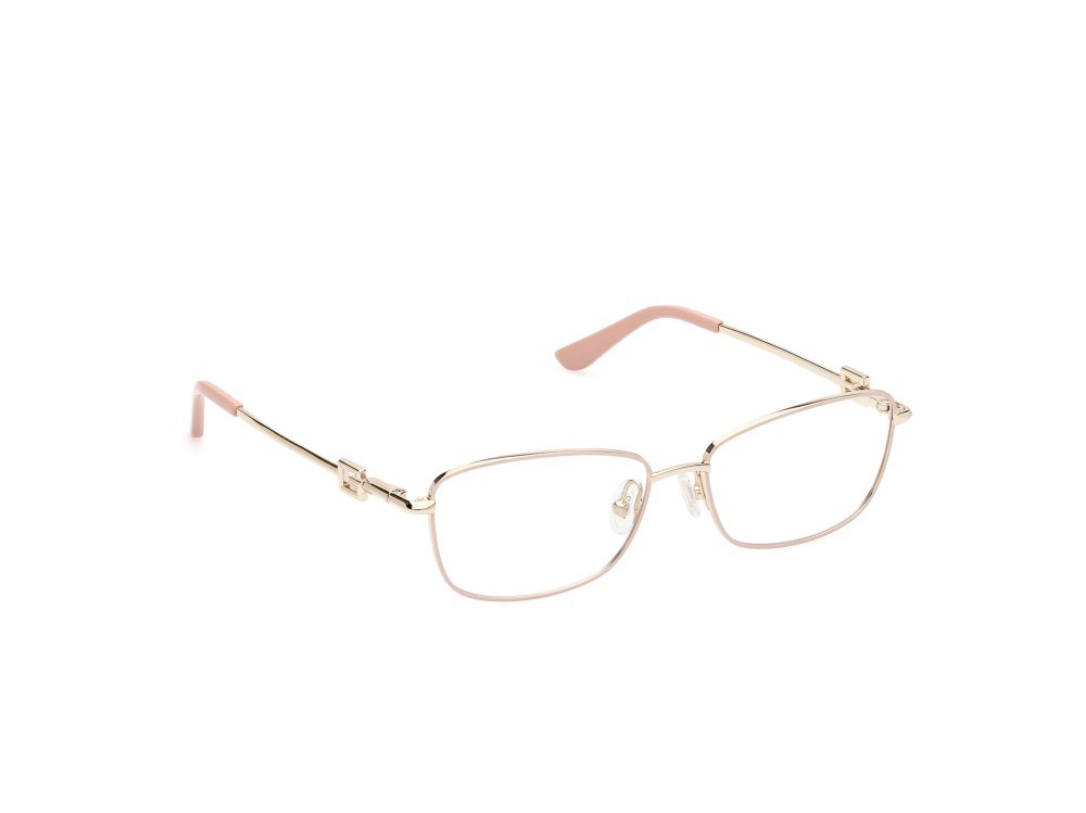 Eyeglasses Guess GU2975 (074) color oro rosa lucido - oro pallido lucido shape rectangle 