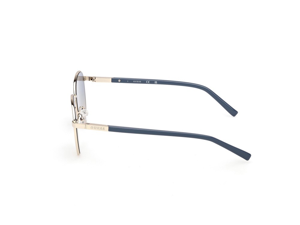 Occhiali da sole Guess GU3041 (33W) colore oro pallido lucido forma rotondo lenti blu sfumato