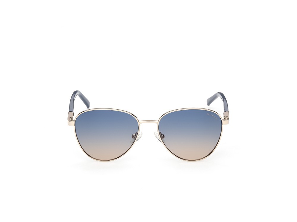 Occhiali da sole Guess GU3041 (33W) colore oro pallido lucido forma rotondo lenti blu sfumato