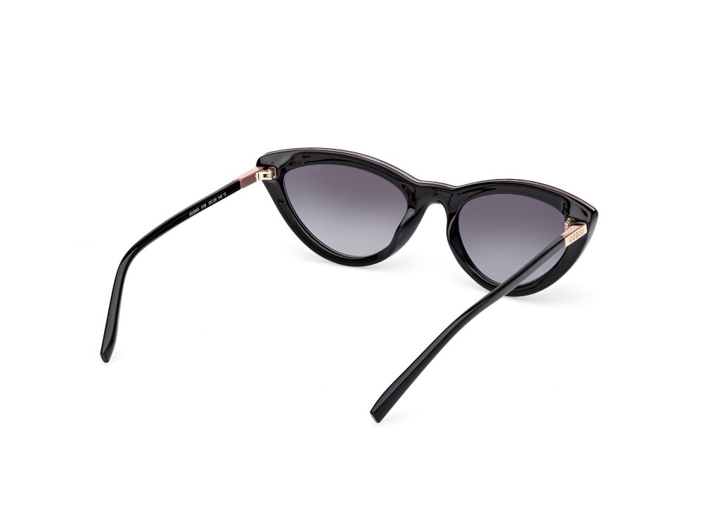 Sonnenbrillen Guess GU3053 (01B) farbe nero lucido / oro rosé lucido form cat-eye gläser fumo grad.