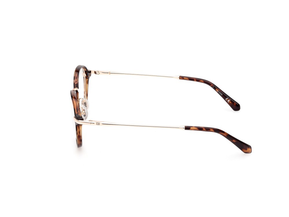 Occhiali da vista Guess GU50079 (052) colore avana scura forma rotondo lenti presentazione - clear lens