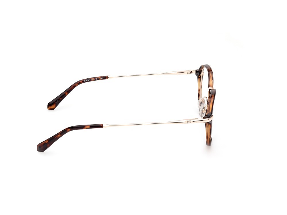Occhiali da vista Guess GU50079 (052) colore avana scura forma rotondo lenti presentazione - clear lens