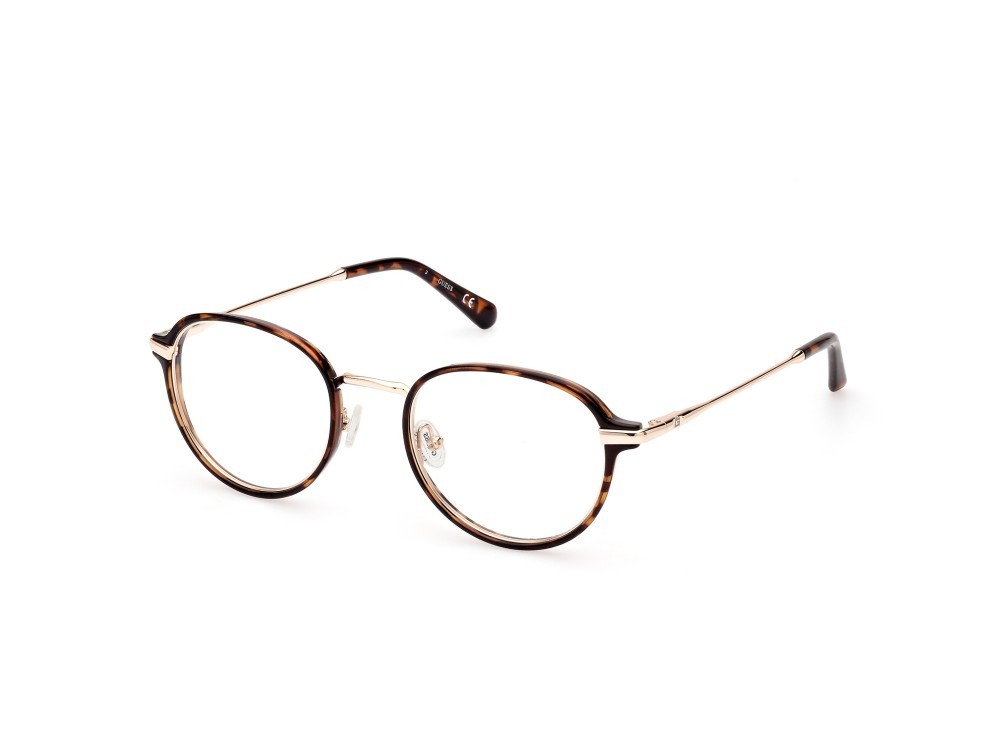 Occhiali da vista Guess GU50079 (052) colore avana scura forma rotondo lenti presentazione - clear lens