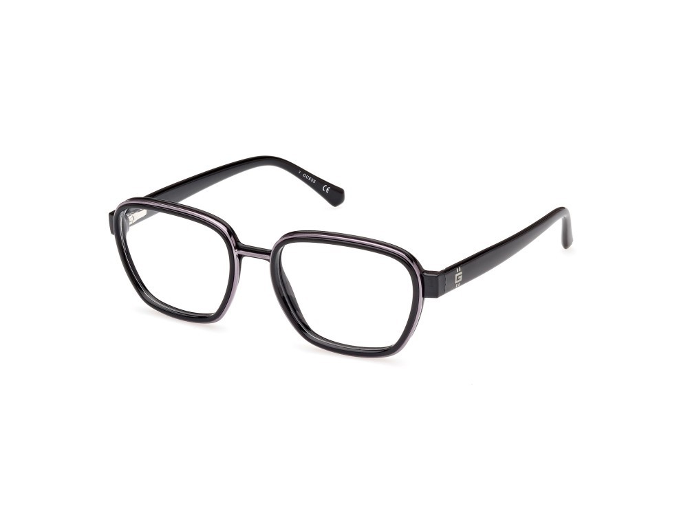 Brillen Guess GU50086 (001) farbe nero lucido form quadratisch gläser presentazione - clear lens