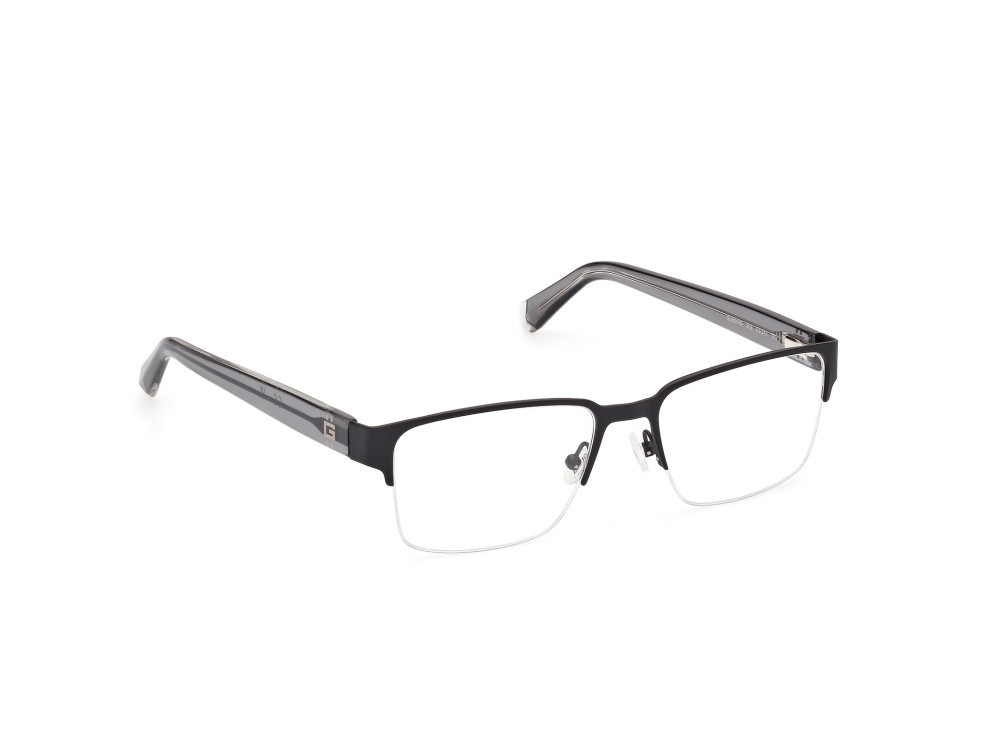 Eyeglasses Guess GU50095 (002) color nero opaco - grigio lucido shape browline 