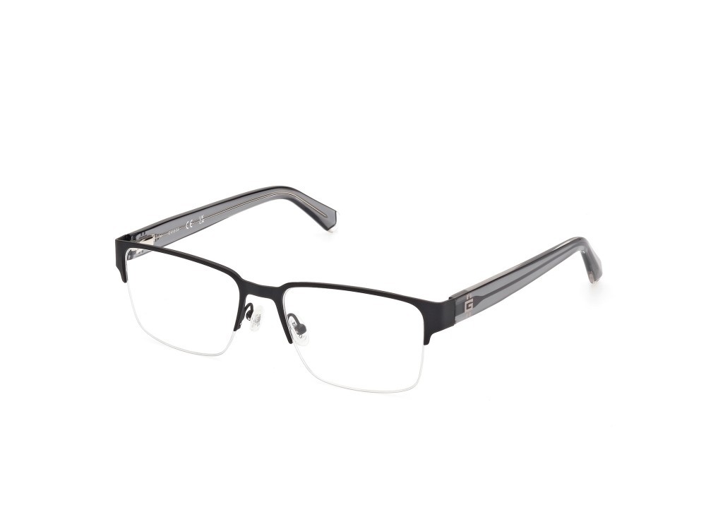 Eyeglasses Guess GU50095 (002) color nero opaco - grigio lucido shape browline 