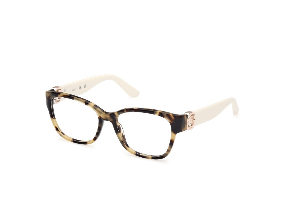 Brillen Guess GU50120 (056) farbe giallo avana - bianco lucido form quadratisch 