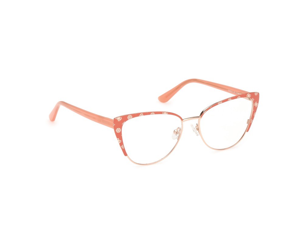 Brillen Guess GU50121 (074) farbe rosa chiaro opaco form cat-eye 