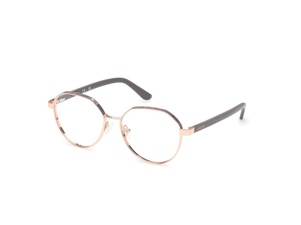Occhiali da vista Guess GU50124 (028) colore oro rosè lucido forma rotondo 