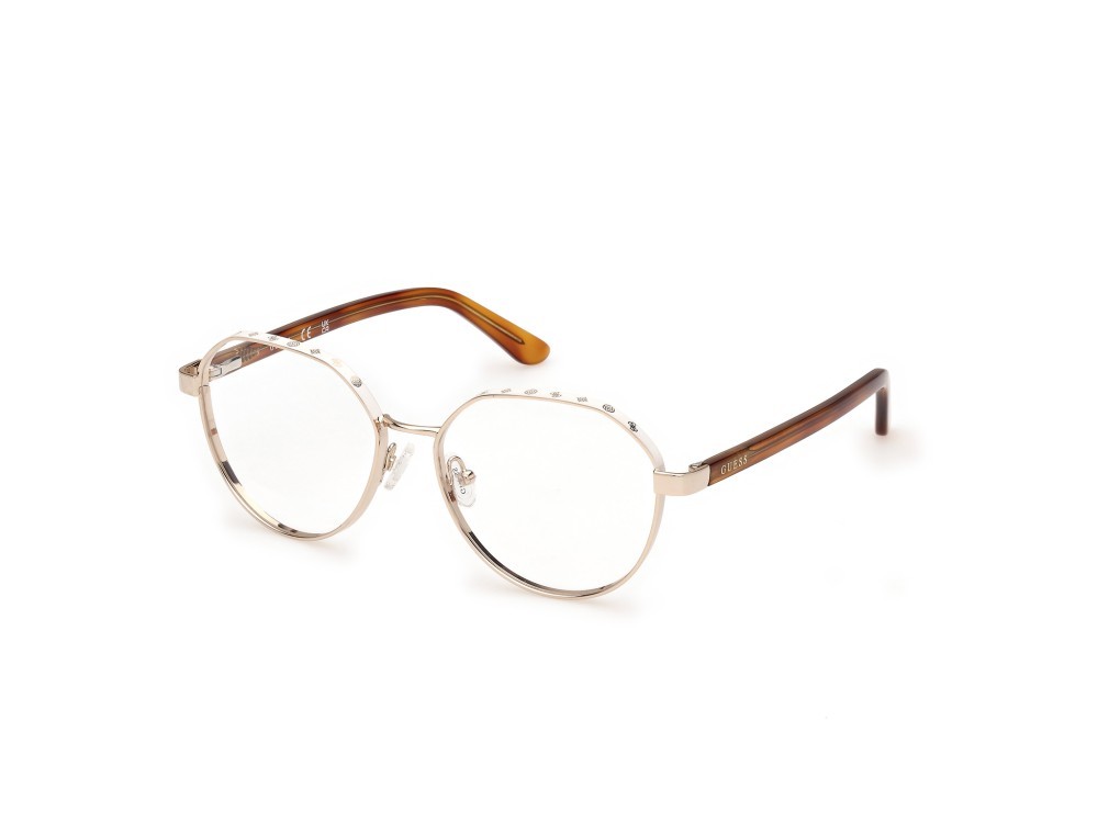 Occhiali da vista Guess GU50124 (032) colore oro pallido lucido forma rotondo 
