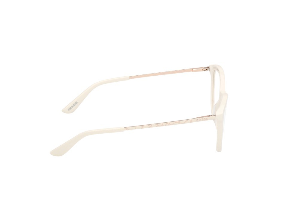 Eyeglasses Guess GU50171 (021) color bianco lucido - bianco opaco shape cat eye 