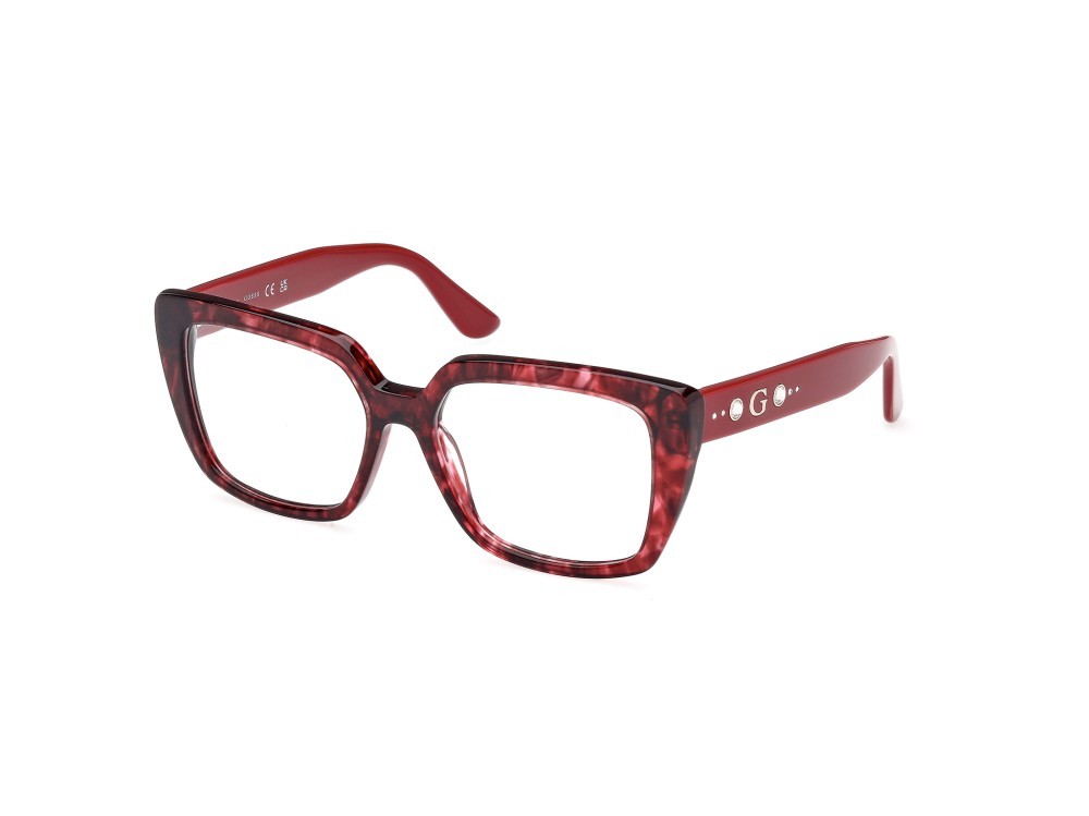 Occhiali da vista Guess GU50174 (068) colore rosso/avana - rosso/monocolore forma quadrato 