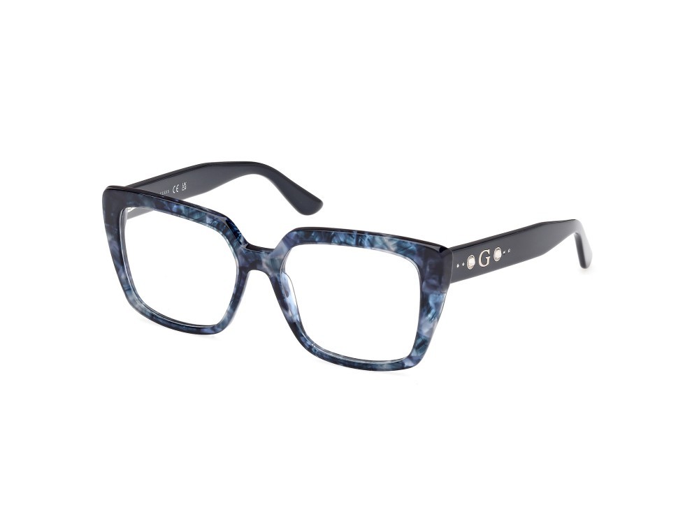 Occhiali da vista Guess GU50174 (092) colore blu/avana / blu/monocolore forma quadrato 