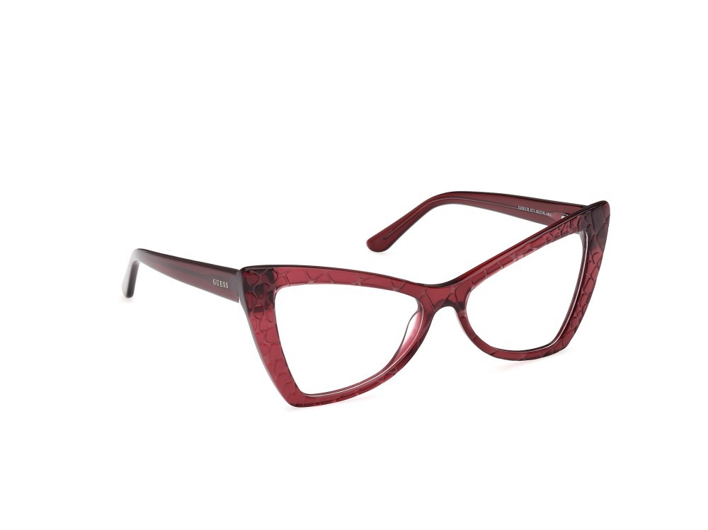 Occhiali da vista Guess GU50178 (071) colore bordeaux/monocolore - bordeaux lucido forma farfalla 