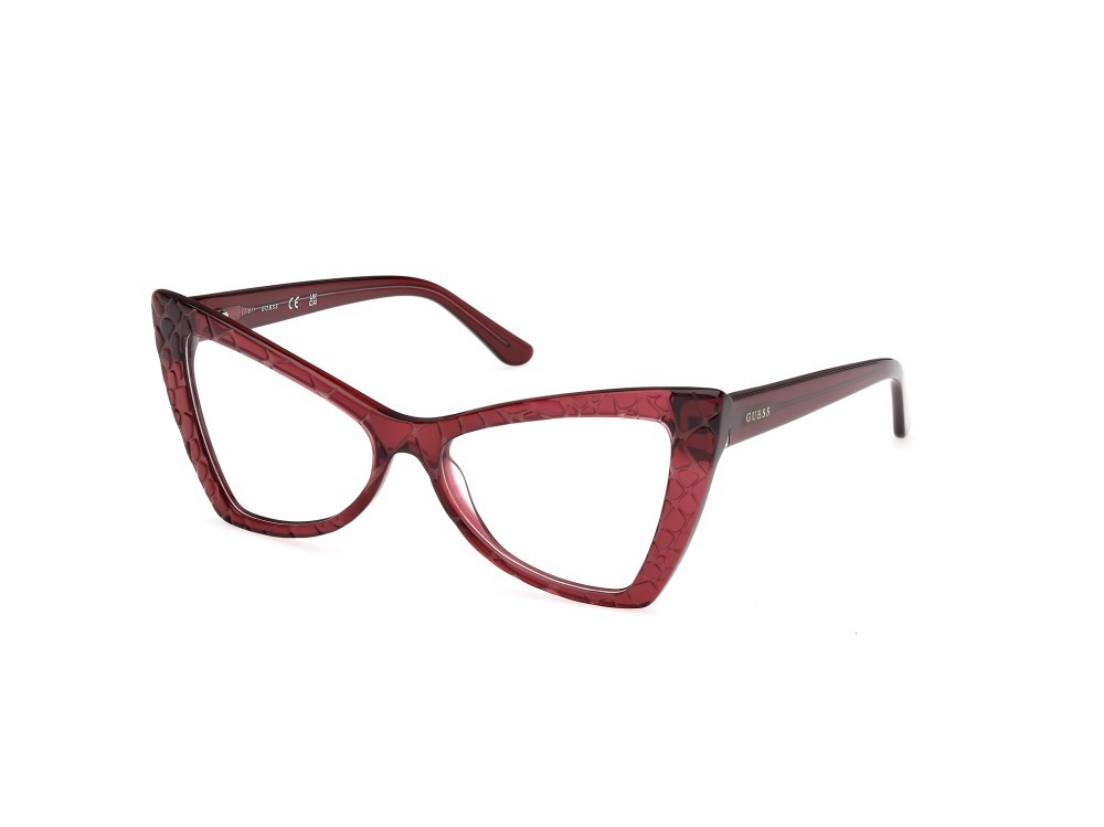 Occhiali da vista Guess GU50178 (071) colore bordeaux/monocolore - bordeaux lucido forma farfalla 