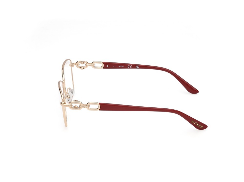 Occhiali da vista Guess GU50179 (032) colore oro pallido lucido - bordeaux lucido forma rettangolare 