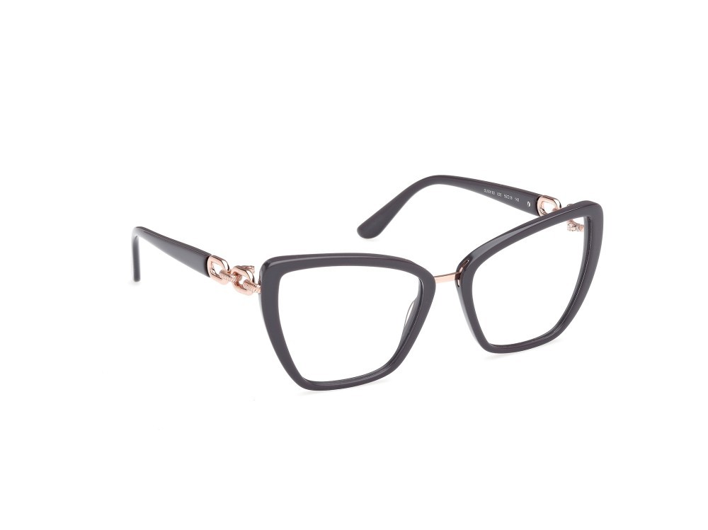 Eyeglasses Guess GU50180 (020) color grigio lucido shape cat eye 