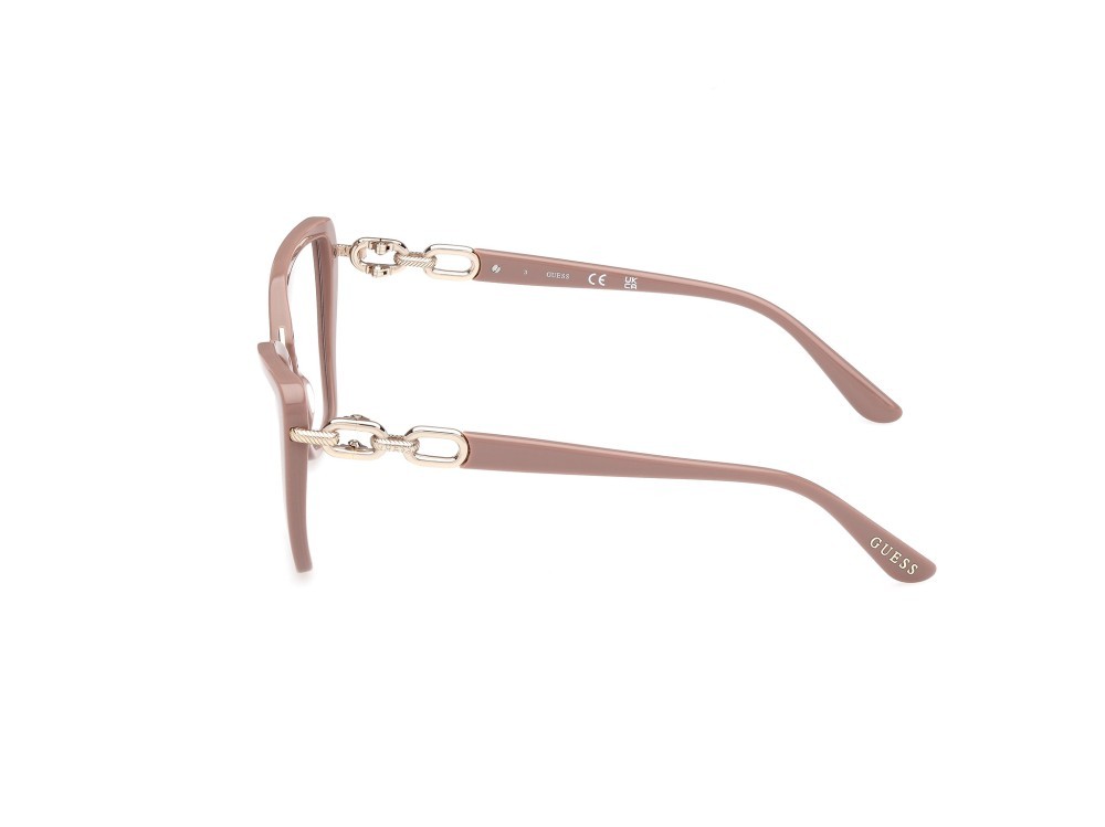 Occhiali da vista Guess GU50180 (057) colore beige lucido forma cat eye 