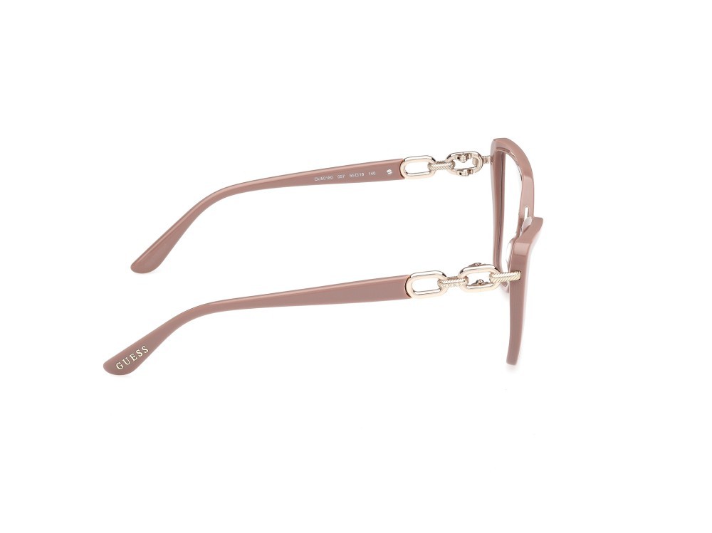 Occhiali da vista Guess GU50180 (057) colore beige lucido forma cat eye 