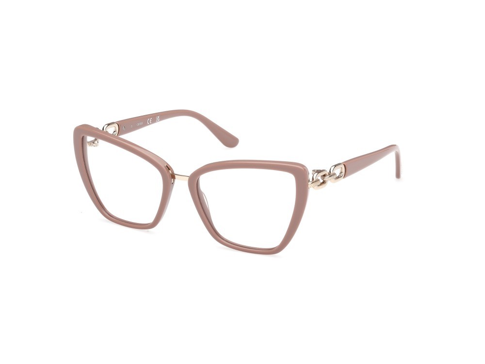 Occhiali da vista Guess GU50180 (057) colore beige lucido forma cat eye 