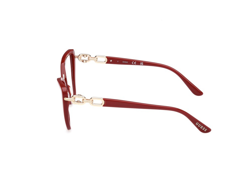 Brillen Guess GU50180 (066) farbe rosso scuro lucido form cat-eye 