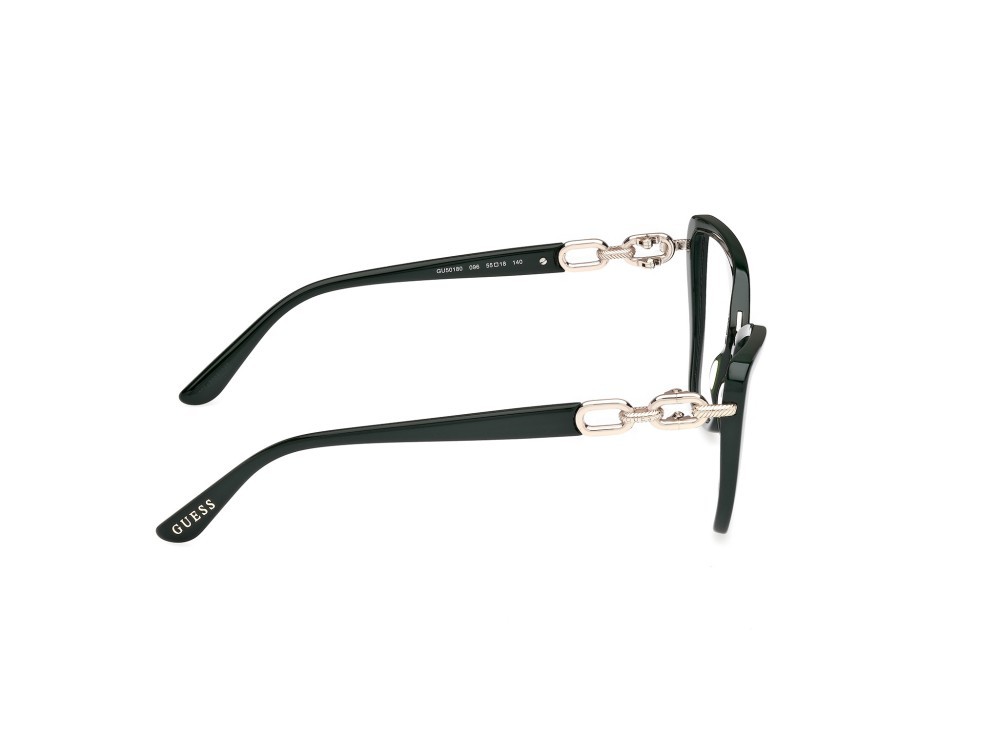 Occhiali da vista Guess GU50180 (096) colore verde scuro lucido forma cat eye 