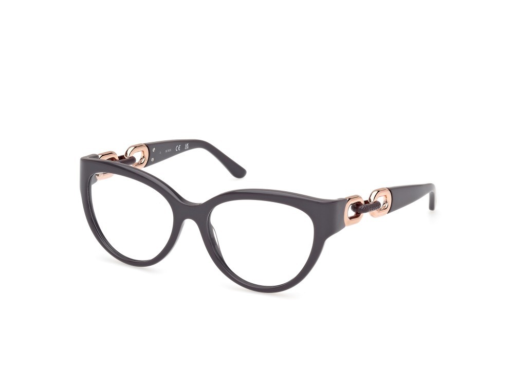 Eyeglasses Guess GU50182 (020) color grigio lucido shape cat eye 