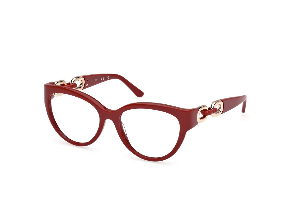 Occhiali da vista Guess GU50182 (066) colore rosso scuro lucido forma cat eye 