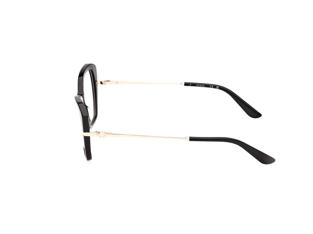 Occhiali da vista Guess GU50183 (001) colore nero lucido - oro rosé lucido forma geometrico 