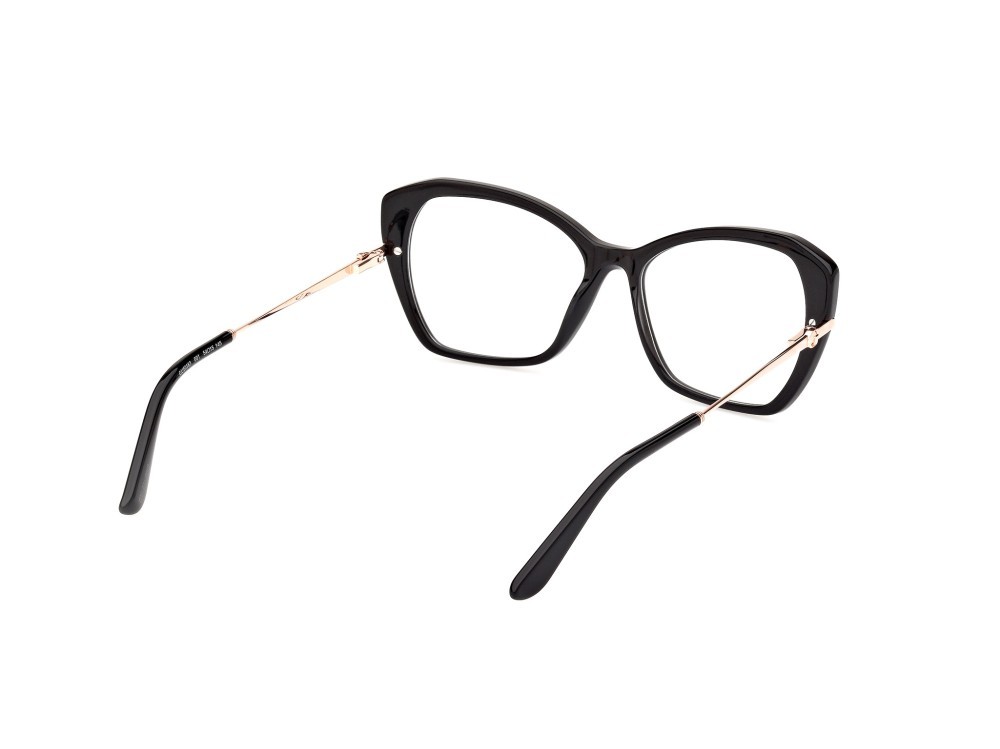 Occhiali da vista Guess GU50183 (001) colore nero lucido - oro rosé lucido forma geometrico 