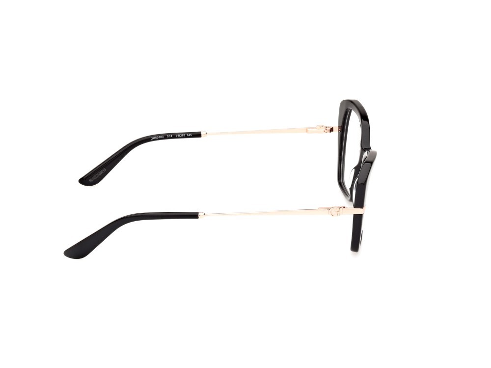 Occhiali da vista Guess GU50183 (001) colore nero lucido - oro rosé lucido forma geometrico 