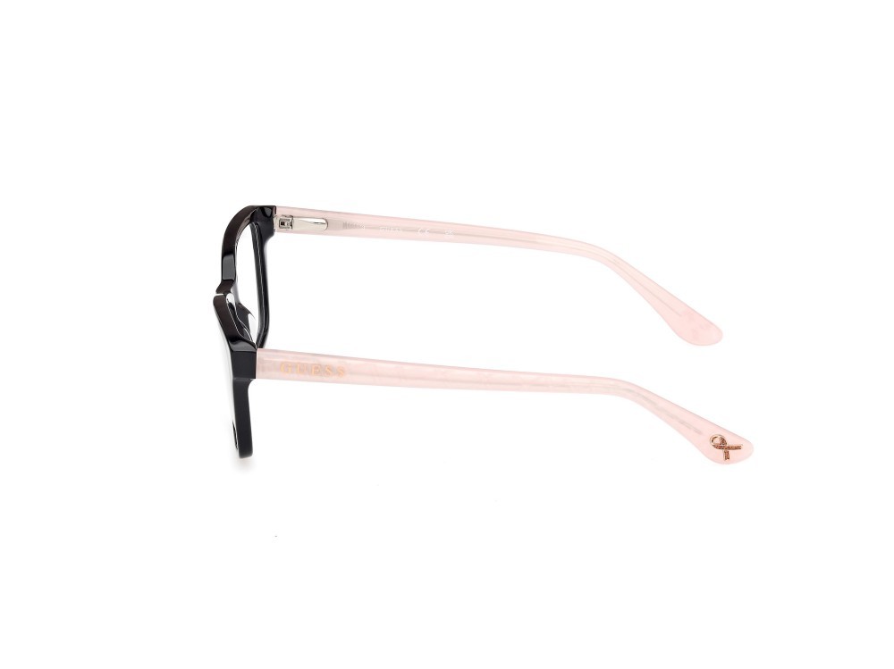Occhiali da vista Guess GU50185 (001) colore nero lucido - rosa perlato forma rettangolare 