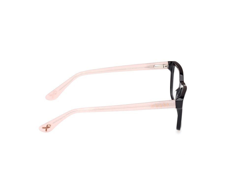 Occhiali da vista Guess GU50185 (001) colore nero lucido - rosa perlato forma rettangolare 