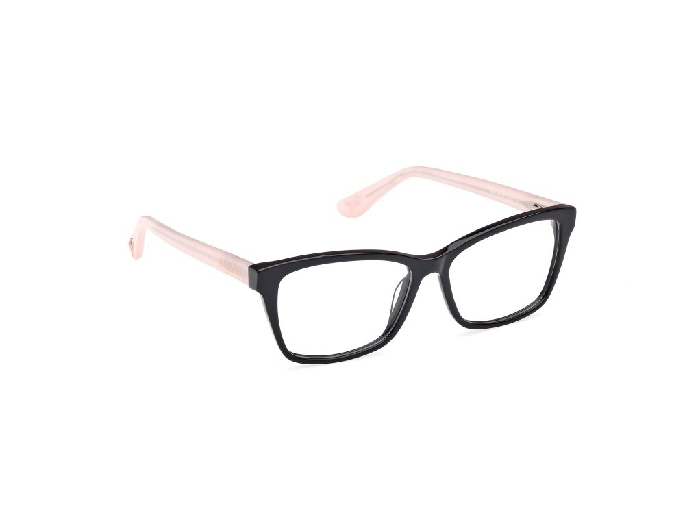 Occhiali da vista Guess GU50185 (001) colore nero lucido - rosa perlato forma rettangolare 