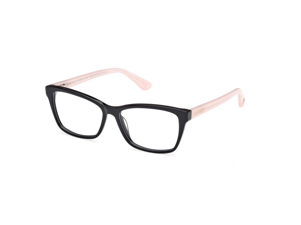 Occhiali da vista Guess GU50185 (001) colore nero lucido - rosa perlato forma rettangolare 