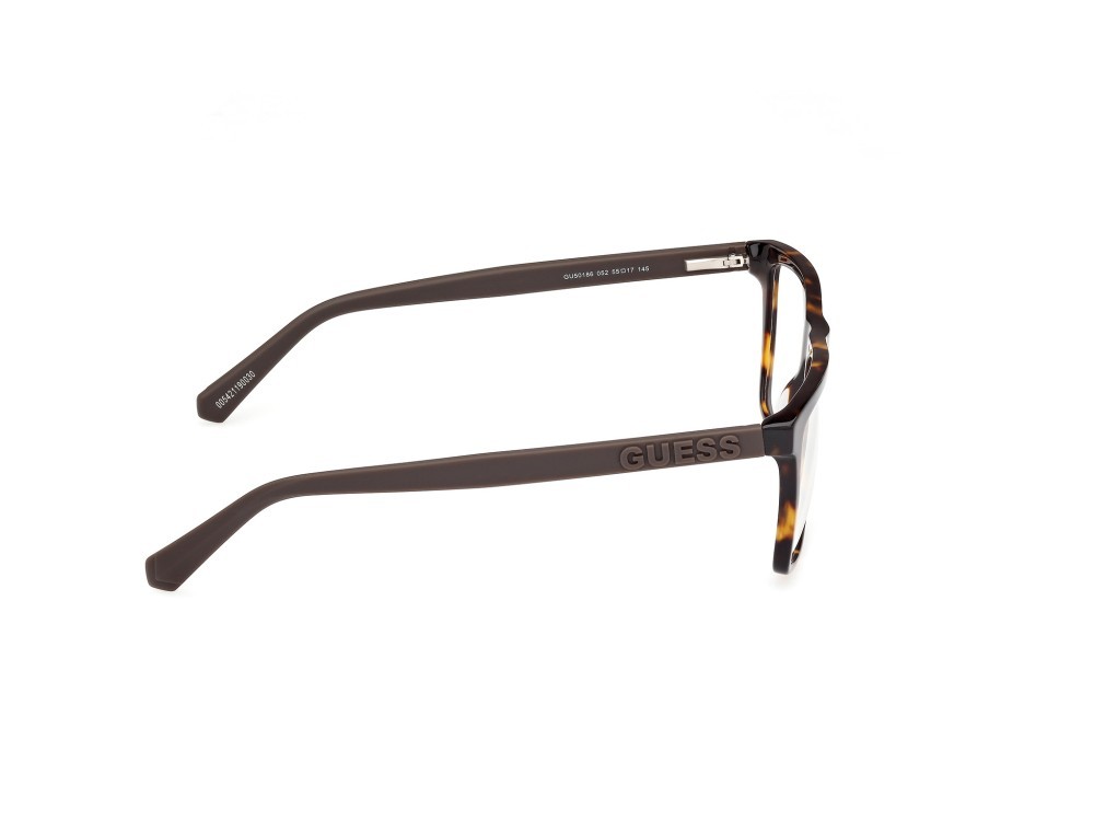 Occhiali da vista Guess GU50186 (052) colore avana scura - marrone scuro opaco forma rettangolare 