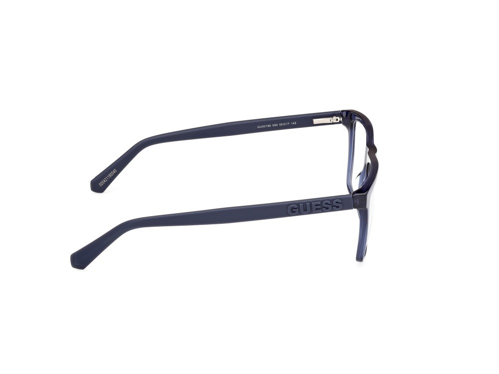 Eyeglasses Guess GU50186 (090) color blu lucido shape rectangle 